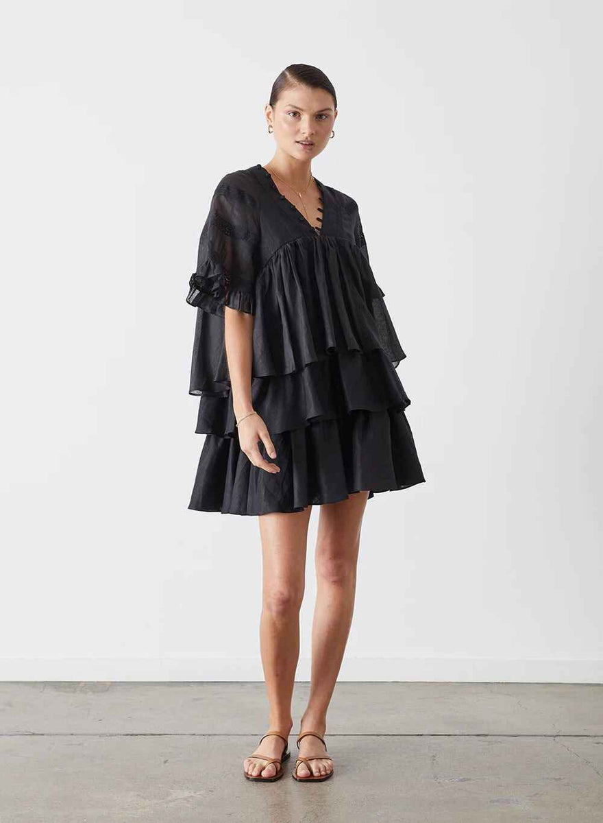 ELLIE LINEN RAMIE SMOCK DRESS  Nueve Los Angeles