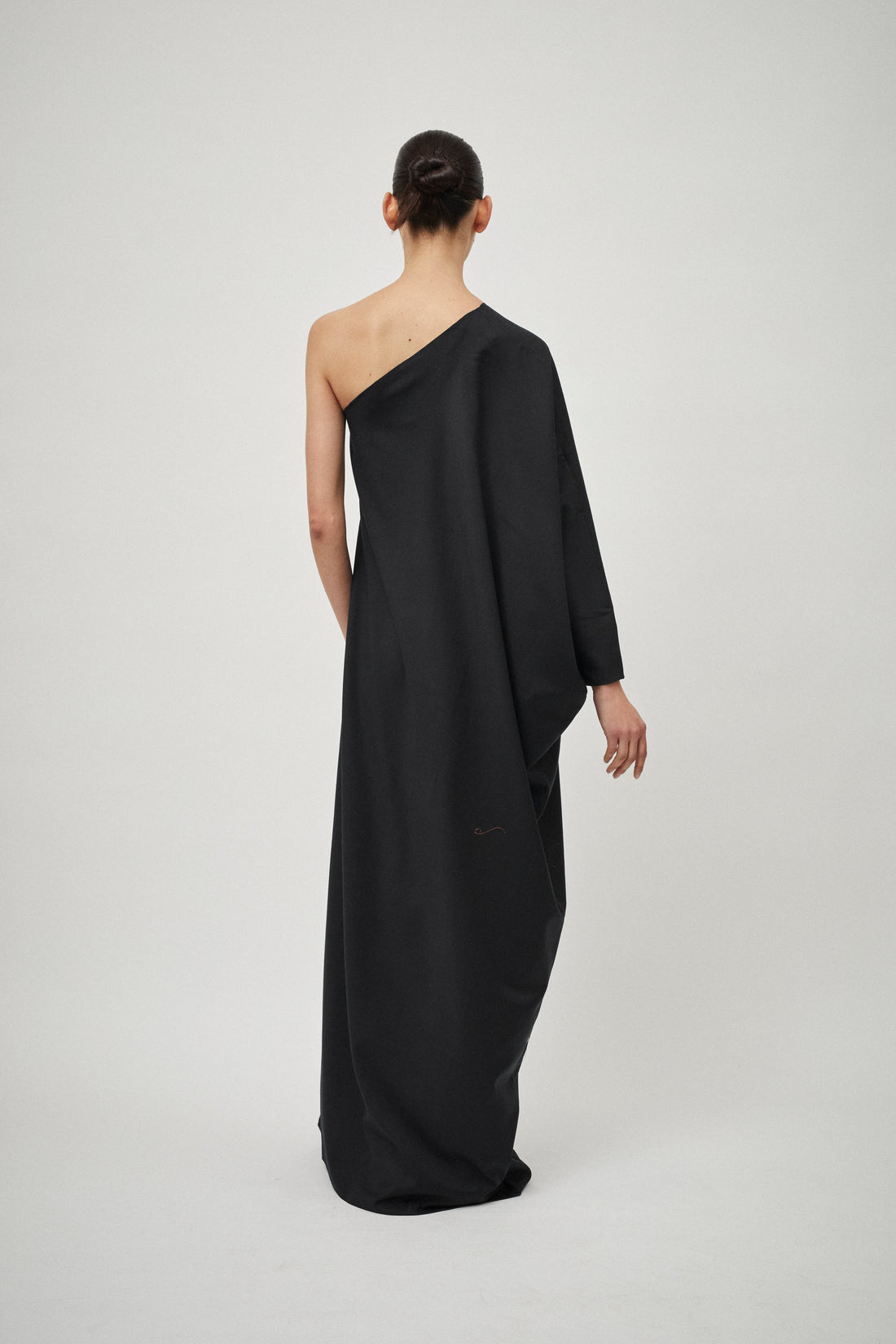 Wool One Shoulder Gown