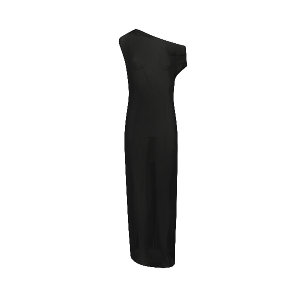 Silk Georgette Off the Shoulder Dress