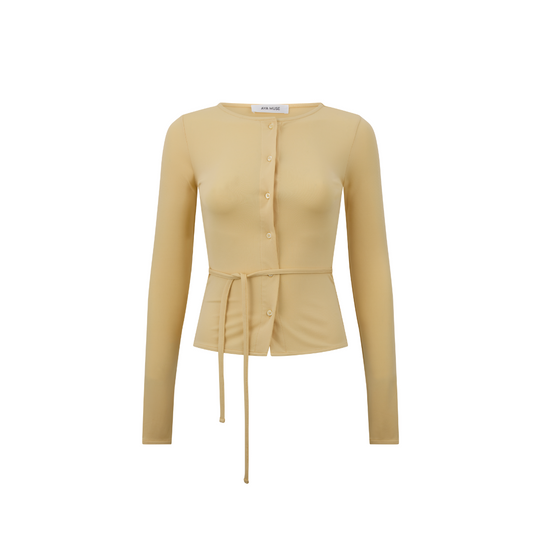 Long Sleeve Tie Button Top