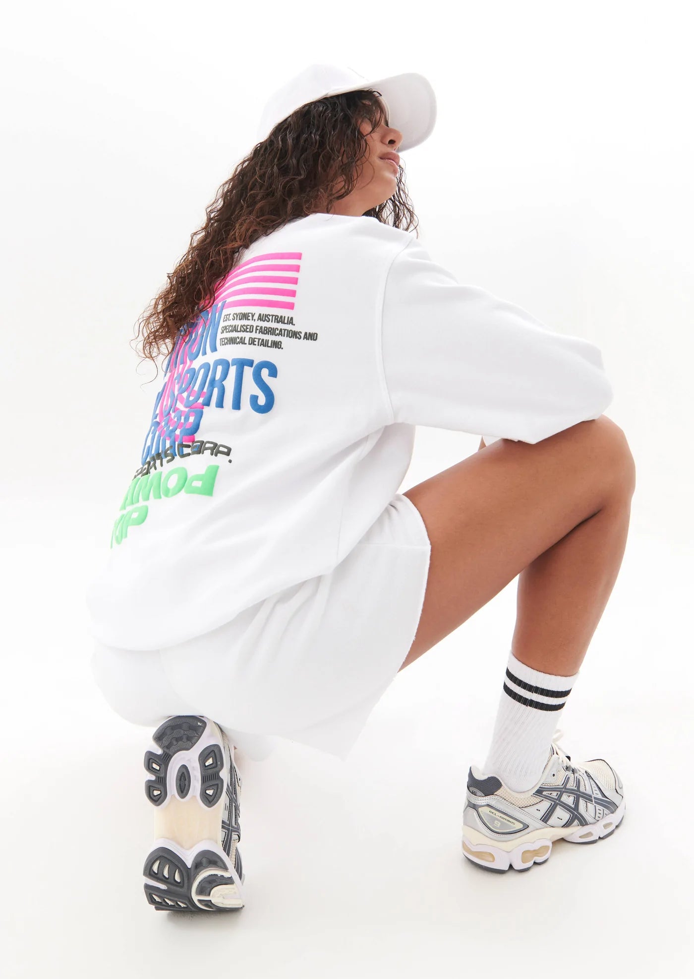 POWER UP SWEAT IN OPTIC WHITE