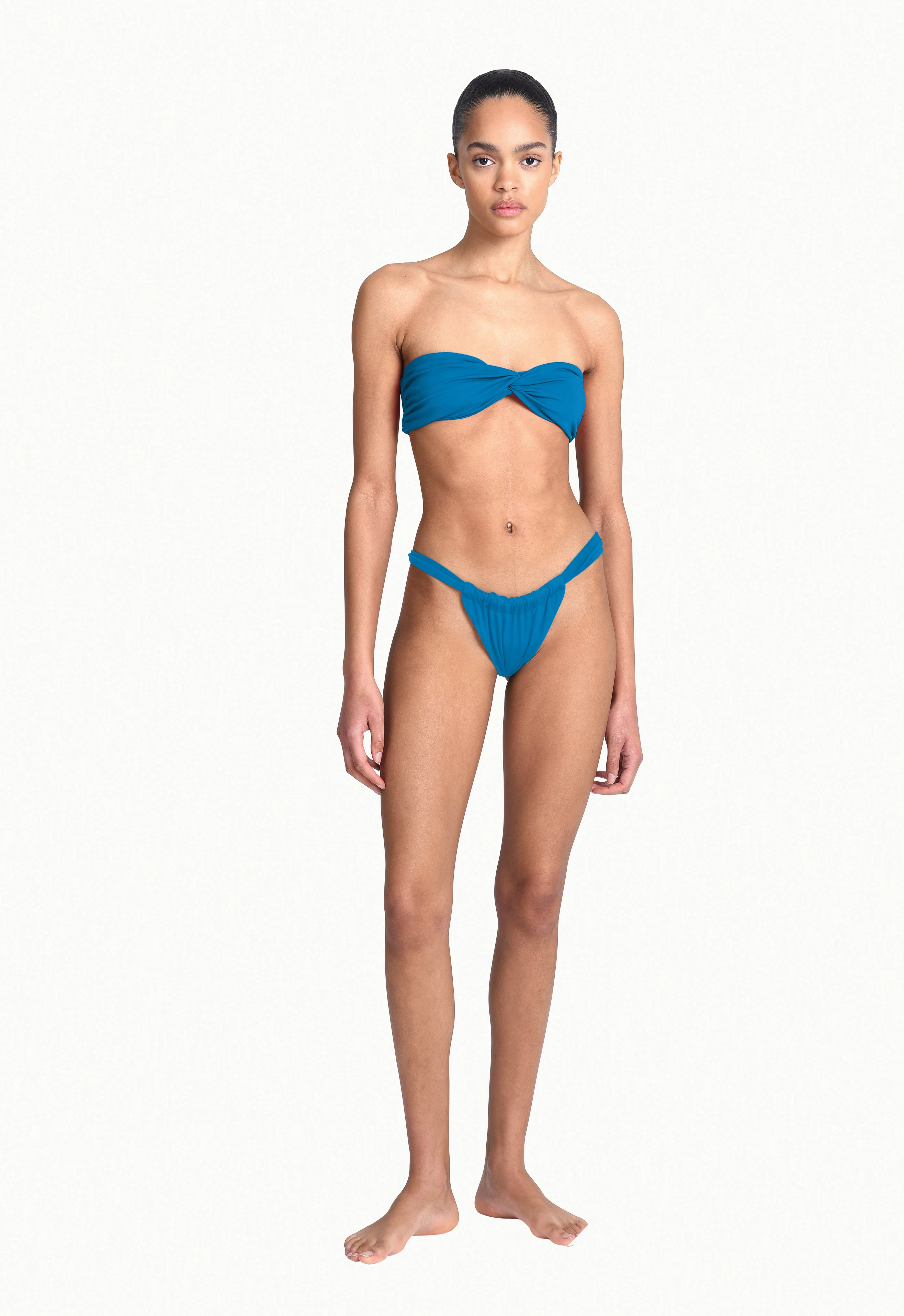 RUCHED BANDEAU TOP IBIZA BLUE