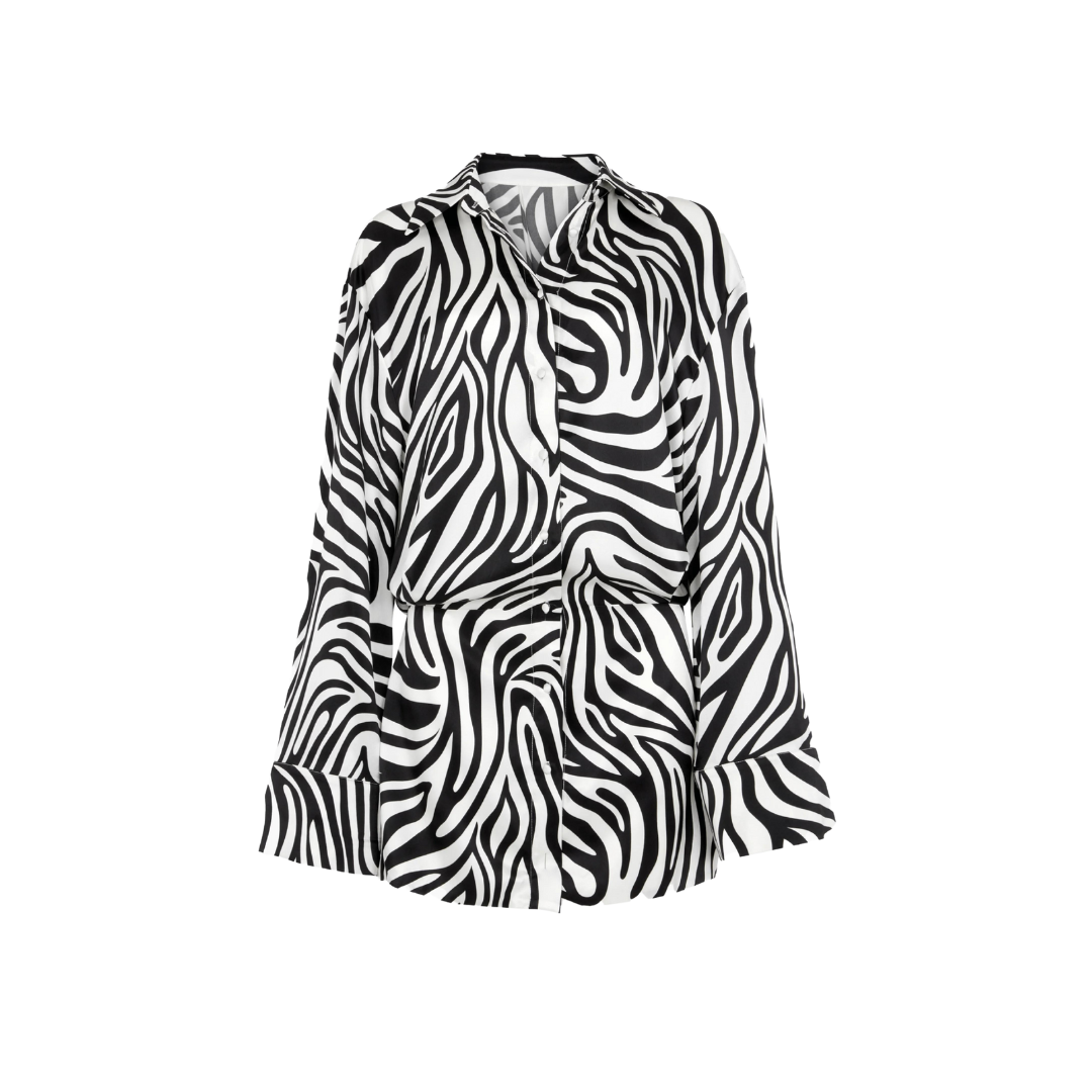 Silk Shirt Dress Zebra